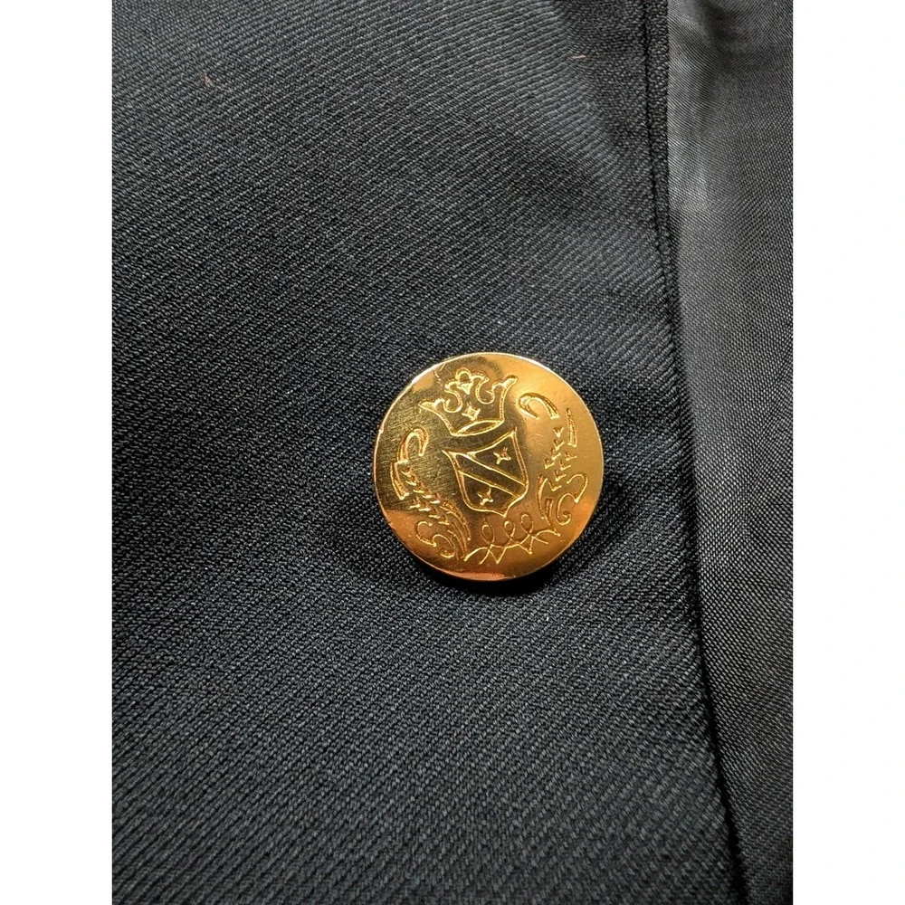 Jos. A. Bank Blazer Mens 46R Black Gold Crest Button Two-Button Sport Coat
